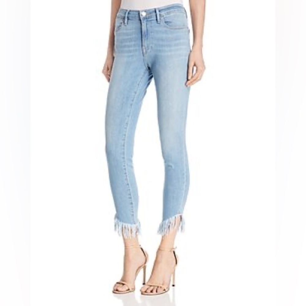 FRAME Le High Skinny Shredded Hem Jeans